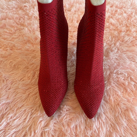 MIA Shoes - Women’s Red Glitter/Sparkle Booties